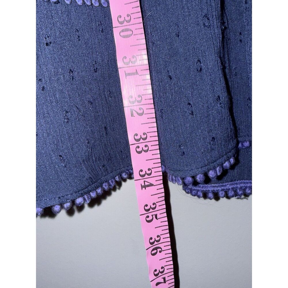 Free People My‎ Love Mini Dress Boho Hippie Balloon Sleeve Blue Floral Patch XS - Picture 8 of 16